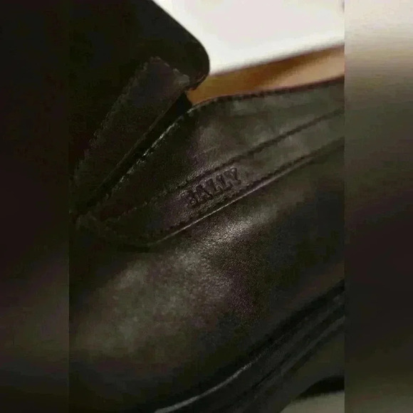 NWOB BALLY BROWN CALFSKIN LEATHER ROGADO SQUARE TOE SLIP ON LOAFERS 10EEE ITALY - Picture 8 of 9